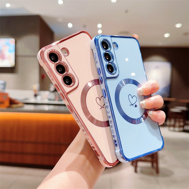 Ốp Điện Thoại Mạ Từ Tính Sang Trọng Cho Samsung Galaxy S22 Ultra S22 Plus S21 FE Plus Coque Samsung S20 FE