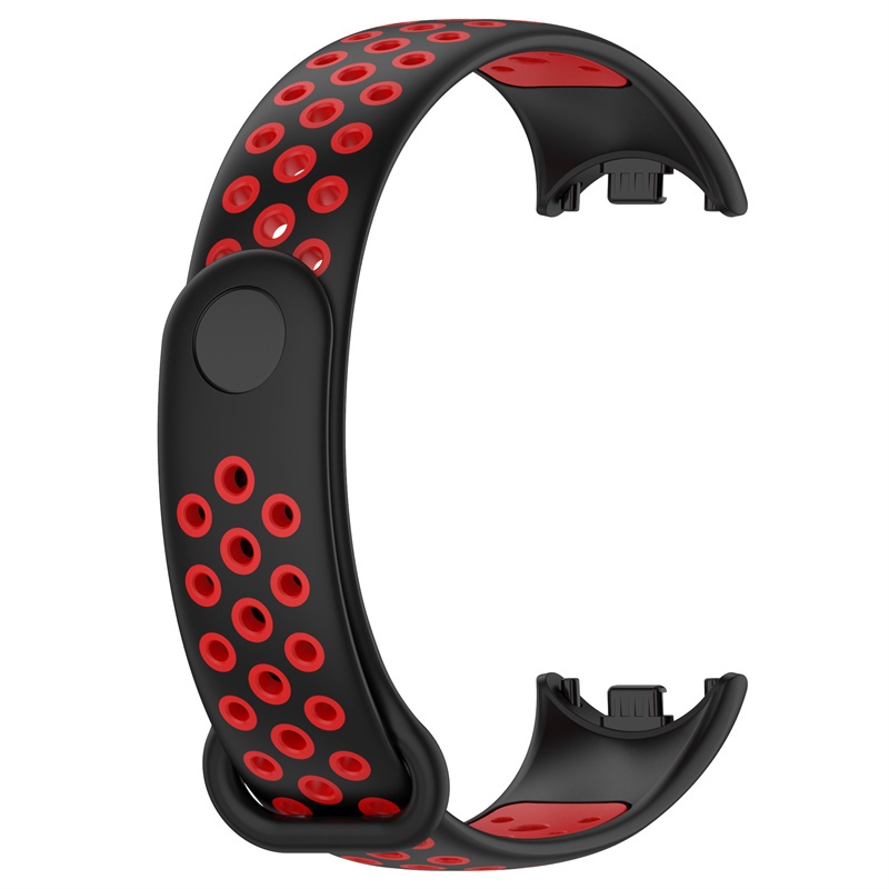 Dây đeo thay thế thể thao mềm cho Xiaomi Mi Band 8/9/10, thoáng khí, hai màu, vòng tay thay dây