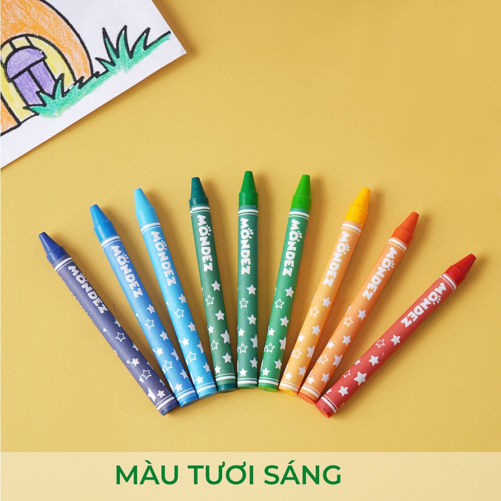 Bút Sáp 36 Màu Chuẩn Màu Không Độc Hại Bảo Vệ Môi Trường Có Khay Đựng Màu Mịn Bám Giấy Tốt Cho Bé Tập Tô M50023
