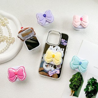 Giá Đỡ Điện Thoại Hình Nơ Tráng Gương Màu Trơn Dễ Thương