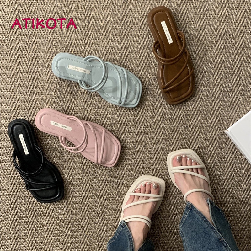 Atikota Dép Sandal Đế Dày Chống Trượt Trọng Lượng Nhẹ Thời Trang Mùa Hè Dành Cho Nữ