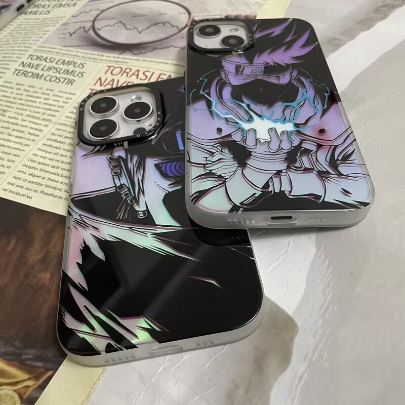 Ốp Điện Thoại TPU Trong Suốt Màu Laser Họa Tiết Hokage Uchiha Obito Hatake Kakash Pein Cho IPhone 11 12 13 14 Pro Max Plus