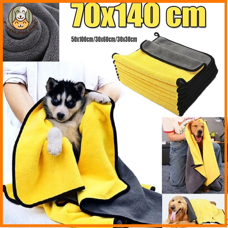 Pet Dog Khăn tắm siêu thấm cho mèo Khăn sợi nhỏ khô nhanh Đồ dùng chải lông thú cưng Áo choàng tắm cho chó con Phụ kiện cho chó lớn