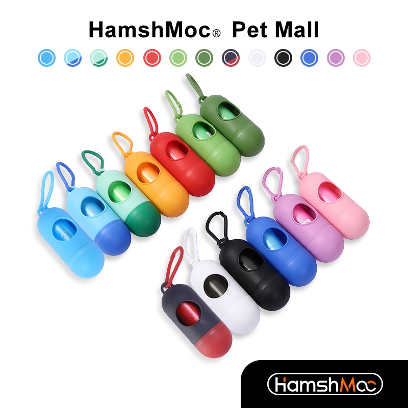 HamshMoc Di Động Thú Cưng Poop Túi Đựng Chất Thải Nhẹ Túi Đựng Dây Xích Đính Kèm Túi Đựng Tuyệt Vời Phù Hợp Với Bất Kỳ Dây Xích Chó