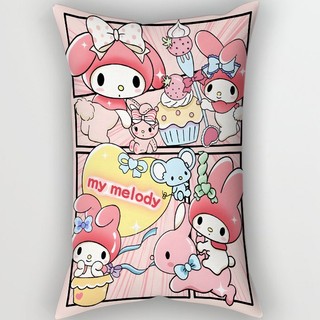 Vỏ gối hình chữ nhật cho trẻ em Sanrio Cinnamoroll & Kuromi & Hello Kitty & Melody Polyester Vỏ gối đệm ô tô Sofa Vỏ gối trang trí nhà (Không có lõi gối)