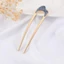 Simple Hair Fork Cùng kim loại Hair Trâm Vỏ Giấy Chải Tóc In Lưới Đỏ Cùng U Hợp Kim Hair Fork Sắt