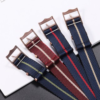Dây Đeo Đồng Hồ 20mm 22mm Bằng Vải Nylon Cao Cấp Có Vòng Màu Nâu Quân Đội Thay Thế Cho Seiko