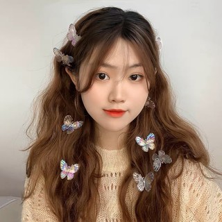 Set 10 Kẹp Hình Bướm Trong Suốt Đổi Màu Phong Cách Hàn Quốc Hamin