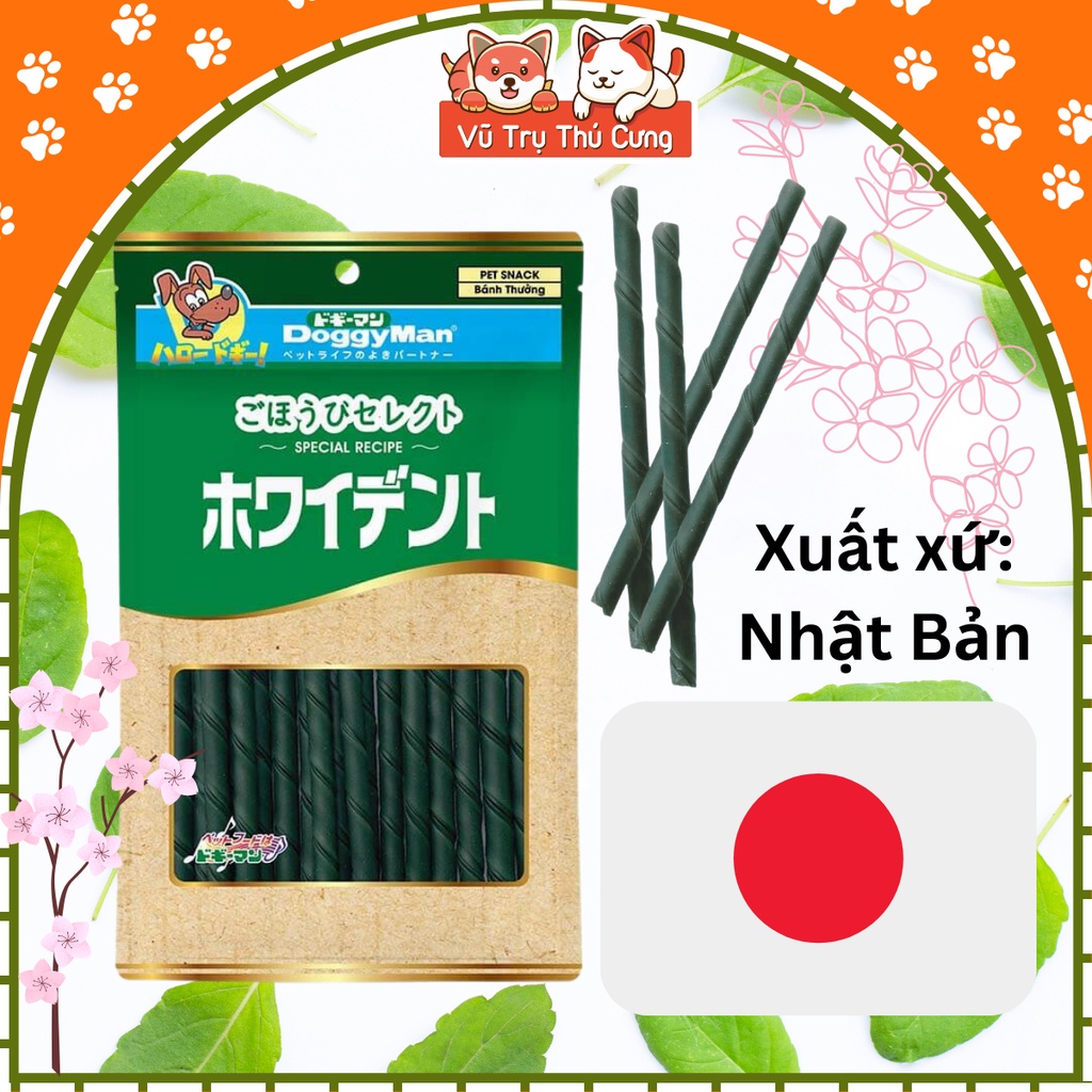 Que gặm thơm miệng cho chó DoggyMan, bánh thưởng bổ sung vitamin, làm sạch răng 120g