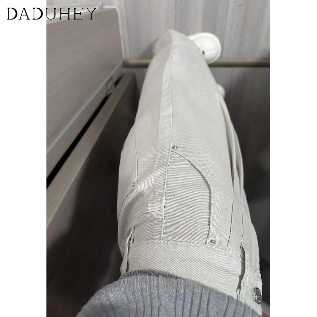 Ảnh Quần jeans DADUHEY ống rộng lưng cao phong cách đường phố Mỹ cao cấp cỡ lớn 4