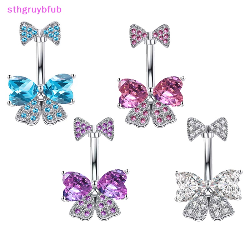Khuyên rốn họa tiết nơ đính đá zircon thời trang dành cho nữ