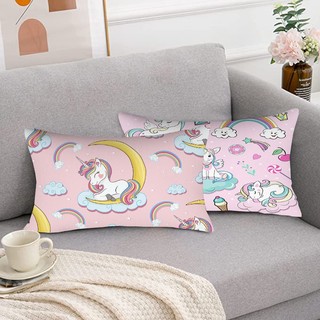 Vỏ gối polyester nhân vật kỳ lân, anime, in một mặt, hình chữ nhật, dùng cho sofa trang trí, không kèm lõi (trẻ em)