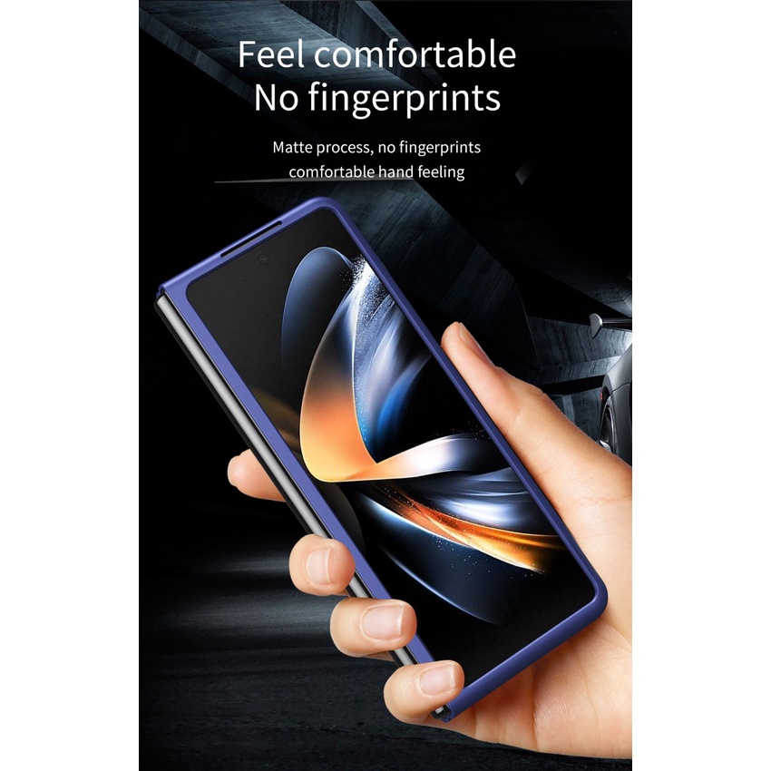 Vỏ điện thoại từ tính inovagen cho samsung galaxy z fold 5, gấp 4, gấp 3, baby skin touch, hỗ trợ sạc không dây, vỏ bảo vệ toàn diện pc chống vân tay