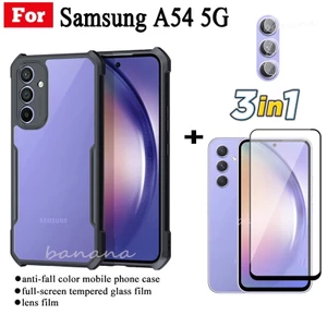 Ốp điện thoại chống sốc 3 trong 1 Samsung A54 A34 A14 5G A13 A12 A04 A04S A03S A04E + Phim kính cường lực + Phim ống kính máy ảnh