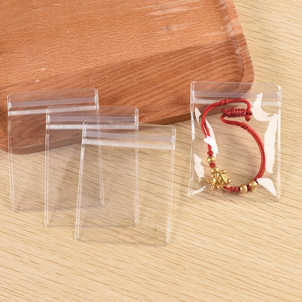 YUUKII 100 Chiếc Khóa Zip Túi Trong Suốt Sử Dụng Rộng Rãi Túi Bảo Quản Vòng Cổ Vòng Tay Túi Trang Sức