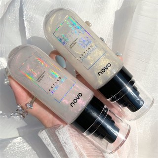 Xịt trang điểm dưỡng ẩm NOVO Chamomile Kiểm soát dầu dưỡng ẩm Màng khô nhanh Bền không thấm nước và chống mồ hôi Khóa cài đặt cả ngày 90ml ღ Pink Girl Bling Makeup Look