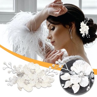 Trâm Cài Tóc Hình Hoa Đính Ngọc Trai Trắng Phong Cách Trung Hoa Thời Trang Cho Cô Dâu
