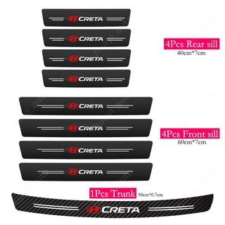 HYUNDAI Miếng Dán Cửa Xe Hơi Bằng Da Sợi Carbon Chống Trầy Cho Creta GS GC SU2 2019-UP