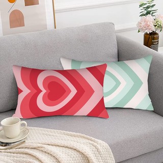 Vỏ gối bằng vải polyester hình chữ nhật tình yêu đầy màu sắc Yêu bạn mãi mãi Ngày lễ tình nhân In một mặt Sofa Vỏ gối trang trí nhà (Không có lõi gối)