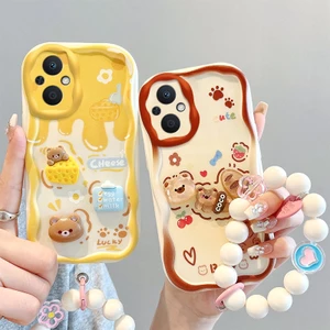 Ốp lưng Oppo Reno 7z Vỏ Oppo Reno 8z Ốp lưng dễ thương Điện thoại viền kem Hình ba chiều Búp bê Vỏ mềm Full Case NYGZ