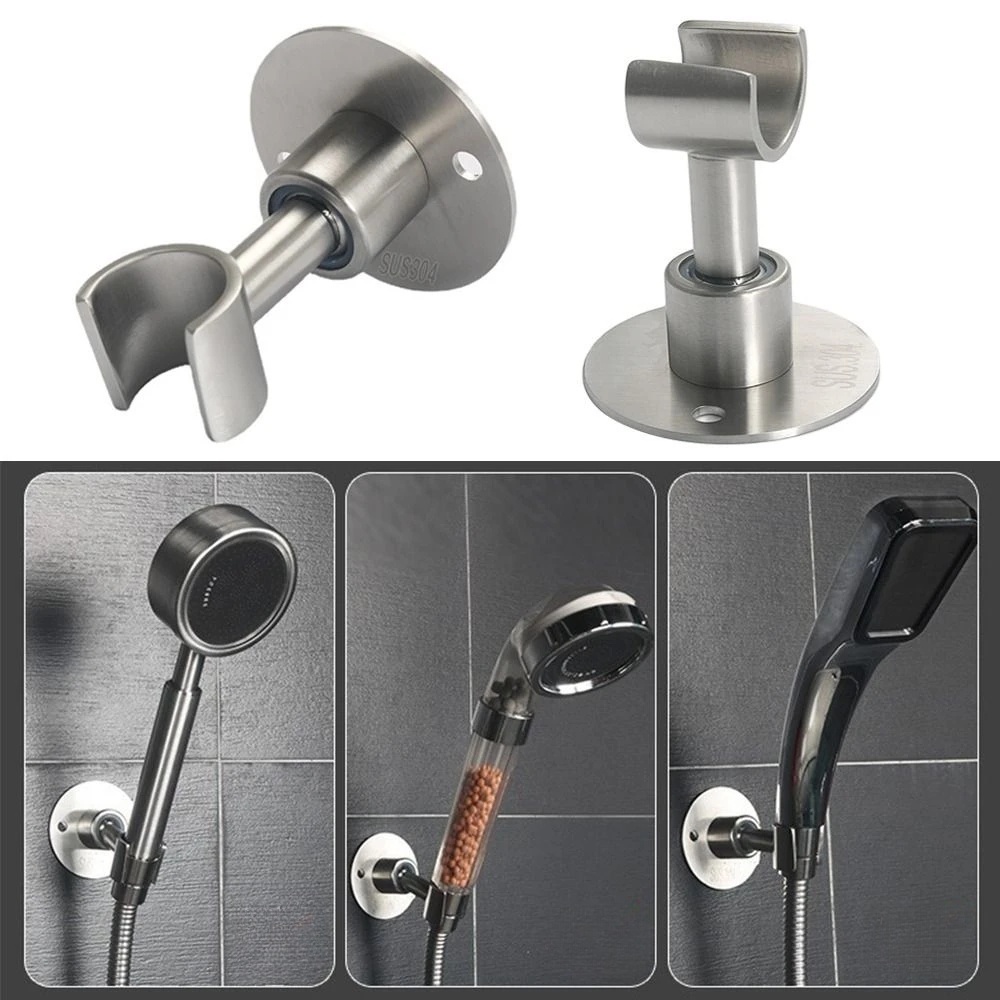 Giá Đỡ Vòi Hoa Sen Bằng Thép Không Gỉ 304 Tải Trọng Mạnh Xoay 360 Độ Kèm Ốc Vít ° Giá Đỡ Xoay Điều Chỉnh Được Có Móc Treo Cho Phòng Tắm