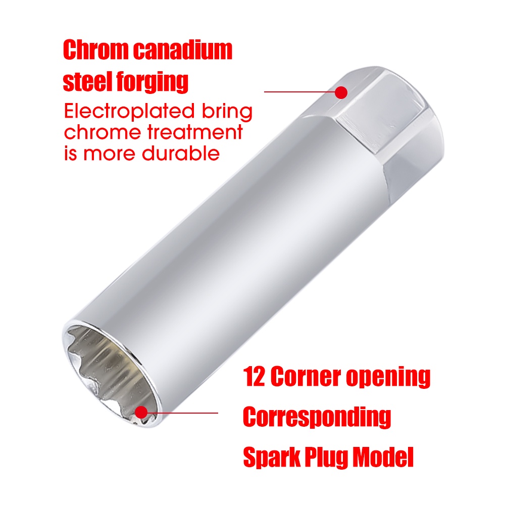 1 Ổ Cắm Bugi 14 / 16mm 3 / 8 Inch 12 Điểm Chất Lượng Cao