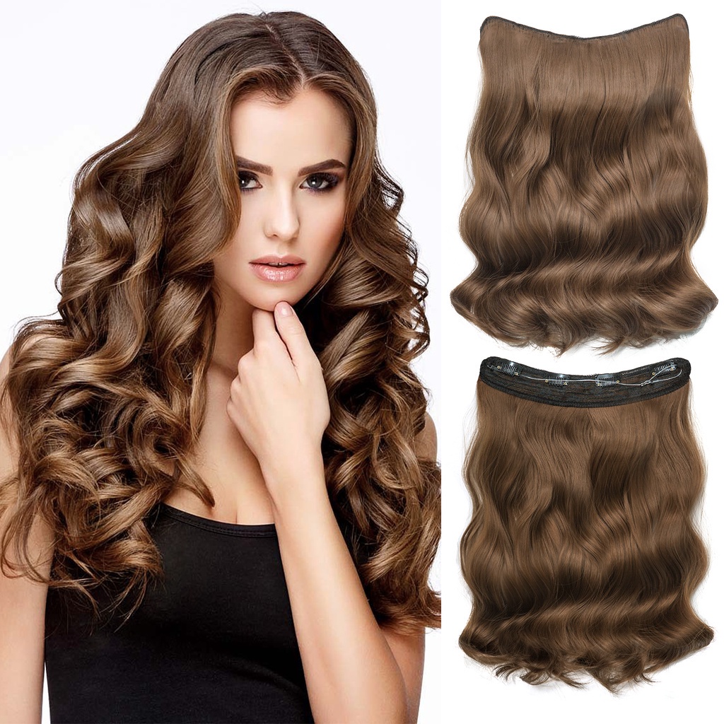 Dây không có kẹp trong phần mở rộng tóc Secret Fish Line Hair Piece Straight Curly Hair Extension cho phụ nữ