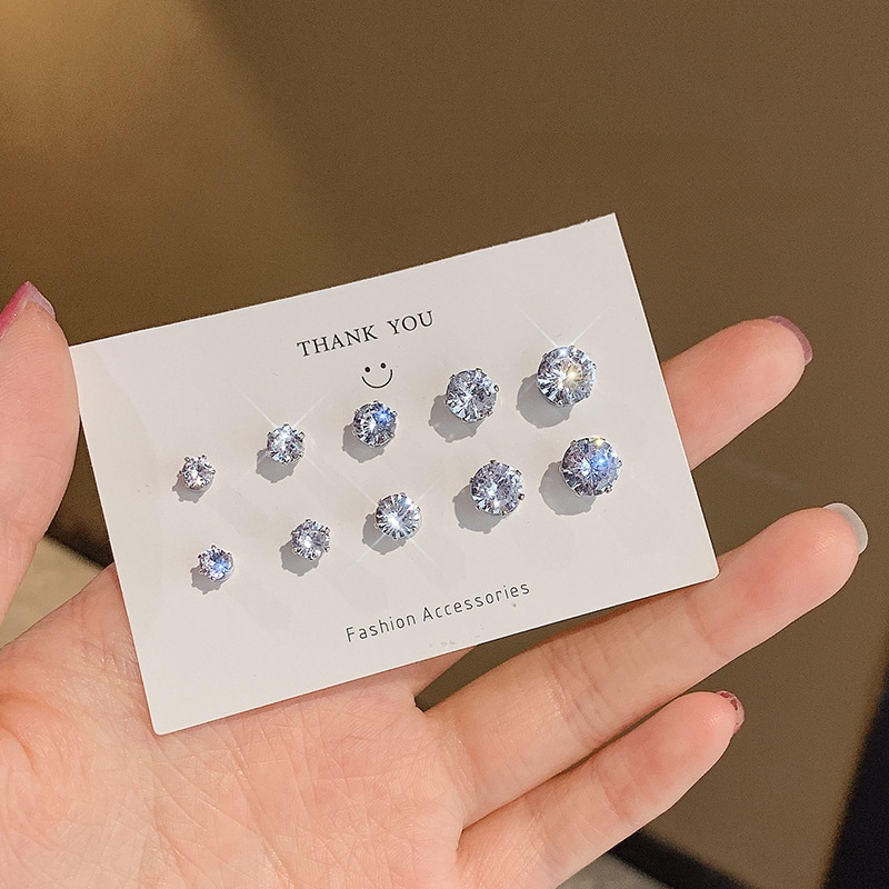 Khuyên Tai Nam Châm Đính Đá Zircon Quyến Rũ Thời Trang Cho Nữ