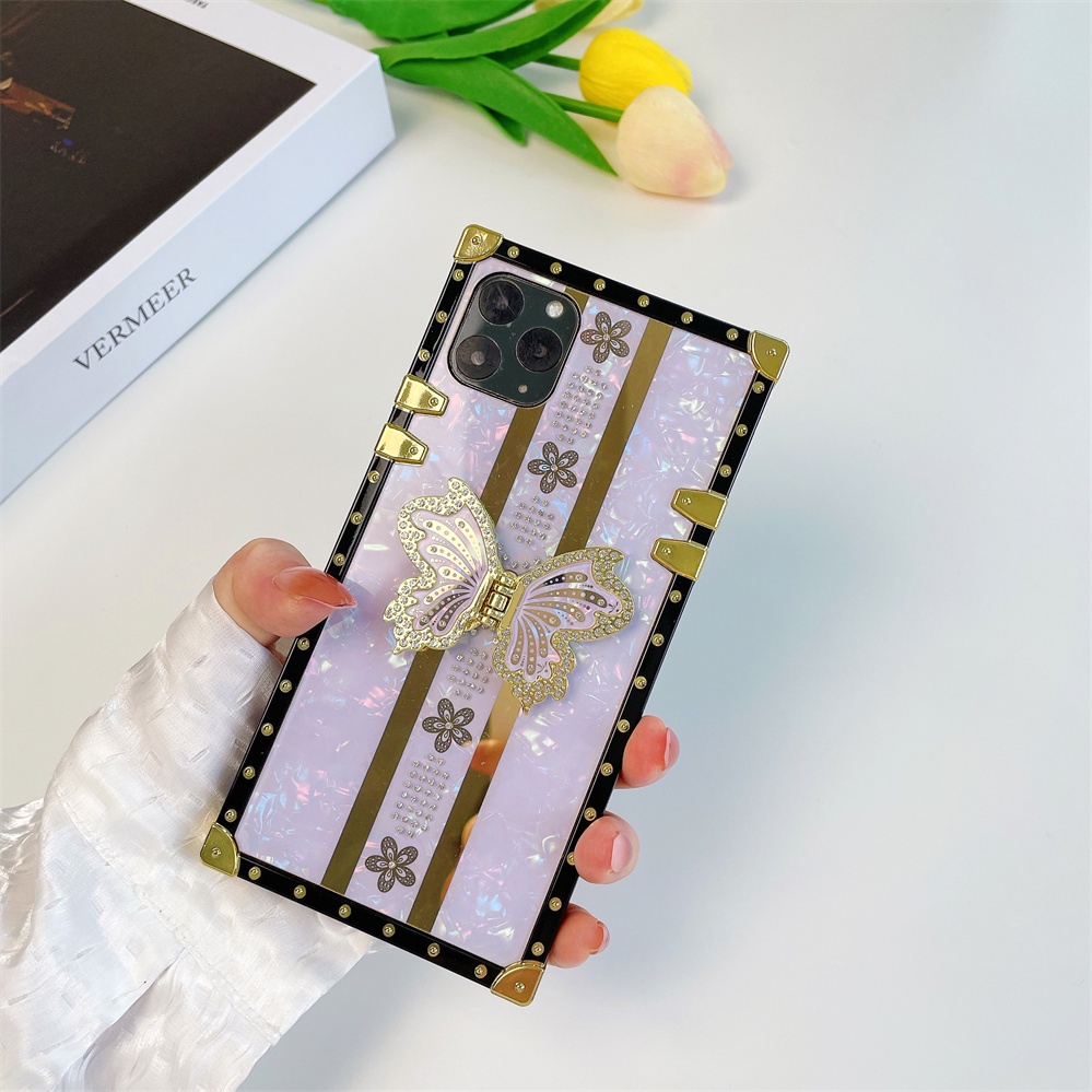 Dành Cho iPhone 16 15 14 Pro Max 12 Pro Max 13 Pro Max 11 PROMAX 14 15 16 PLUS Thời Trang Thiết Kế Độc Đáo Phong Cách Mới Họa Tiết Vỏ Vuông Vỏ Điện Thoại Độc Đáo Với Vỏ Bướm