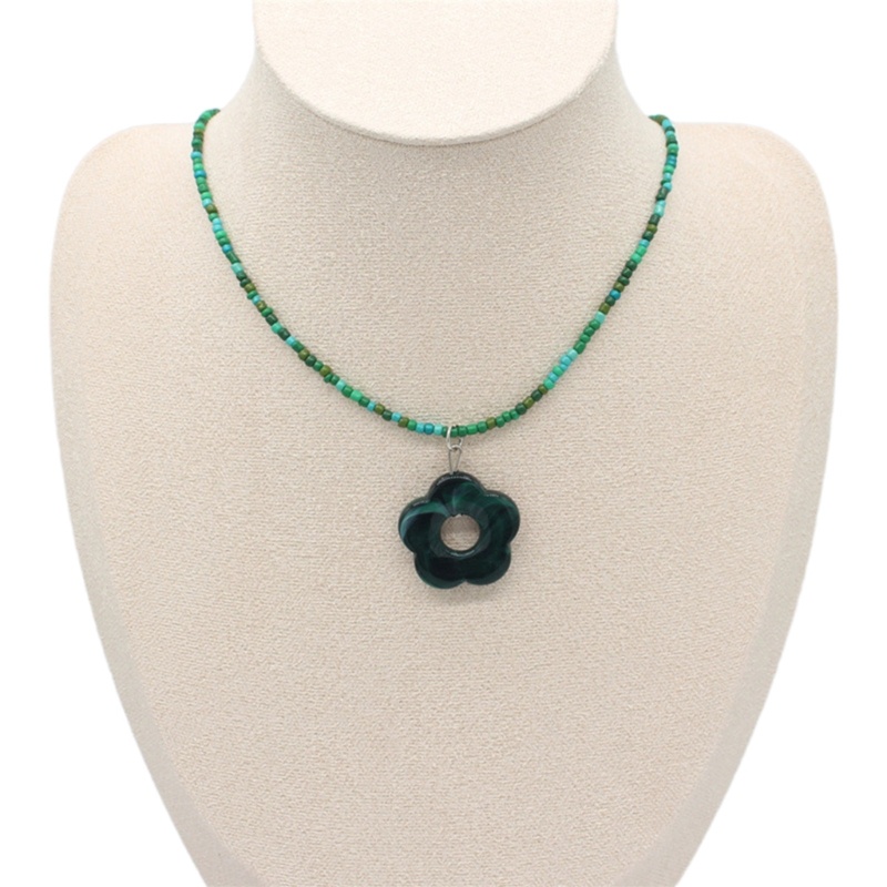 Vòng cổ Hạt Nhiều Màu Mặt Hình Hoa Hướng Dương Phong Cách Bohemian