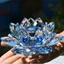 JUIC Crystal Lotus Flower Figurine Bộ sưu tập nhiều màu Quà tặng lưu niệm Nhà & Văn phòng Thủ công thủy tinh