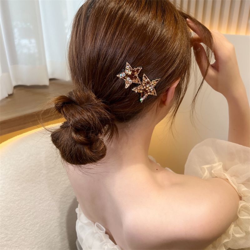 [Yunyuan] Kẹp Tóc Mái Hiên Ngôi Sao Năm Cánh Đính Đá Phiên Bản Hàn Quốc Cho Nữ