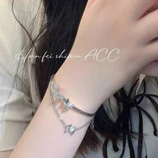Vòng Tay Hai Lớp Mặt Hình Bướm Phong Cách Hàn Quốc HaminStore