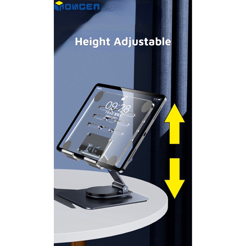 Giá Đỡ Điện Thoại / Máy Tính Bảng Trong Suốt Xoay 360 Độ Tiện Dụng° Giá Đỡ Máy Tính Bảng / Điện Thoại Từ 4.7 '' Đến 12.9 '' Bằng Nhôm Có Thể Gập Lại