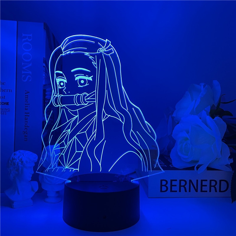 SQ3 Demon Slayer Đèn Ngủ Anime 3d Đèn LED Từ Xa Sạc USB Chiếu Sáng Tanjirou Nezuko Bộ Sưu Tập Trang Trí Nhà Quà Tặng