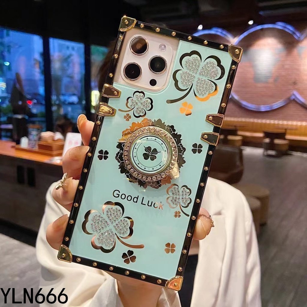 Dành Cho OPPO A18 A38 A78 A79 A60 A58 A54 A55 A95 A16 A74 A96 A93 A76 A57 A77 A17 A77S Ốp Điện Thoại Di Động Phong Cách Xu Hướng Sang Trọng Phong Cách Đơn Giản Có Giá Đỡ Họa Tiết Hoa Bảo Vệ