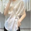 Thiết kế độc đáo Phong cách Trung Quốc Ánh sáng sang trọng Thời trang nữ Áo sơ mi Jacquard trắng xinh xắn