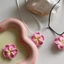 Flgo Hoa Vòng Cổ 3D Hoa Mặt Dây Chuyền Charm Neckchain Có Thể Điều Chỉnh Dây PU Ngọt Ngào Bé Gái Thời Trang Mùa Hè Trang Sức Piec