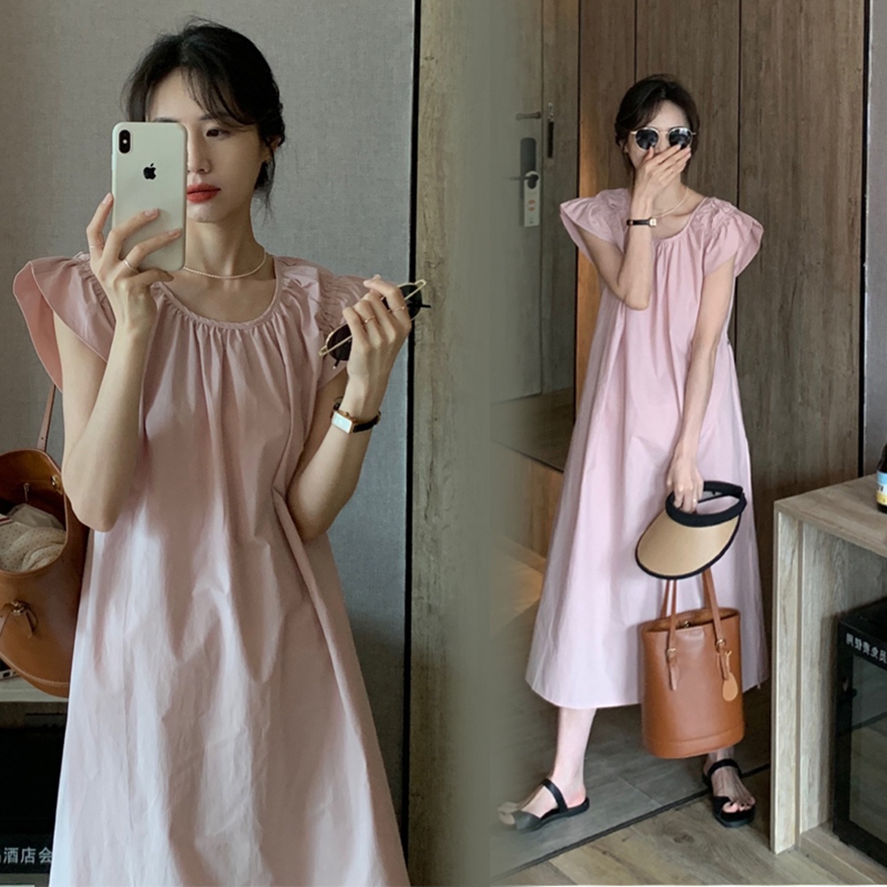 Đầm Bầu Không Tay Dáng Rộng Màu Sắc Đơn Giản Dễ Phối Đồ