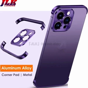 Luxury Aluminum Corner Edge Pad Camera Lens Protector Metal Case For iPhone 15 14 13 12 Pro Max Plus Shockproof Cover
