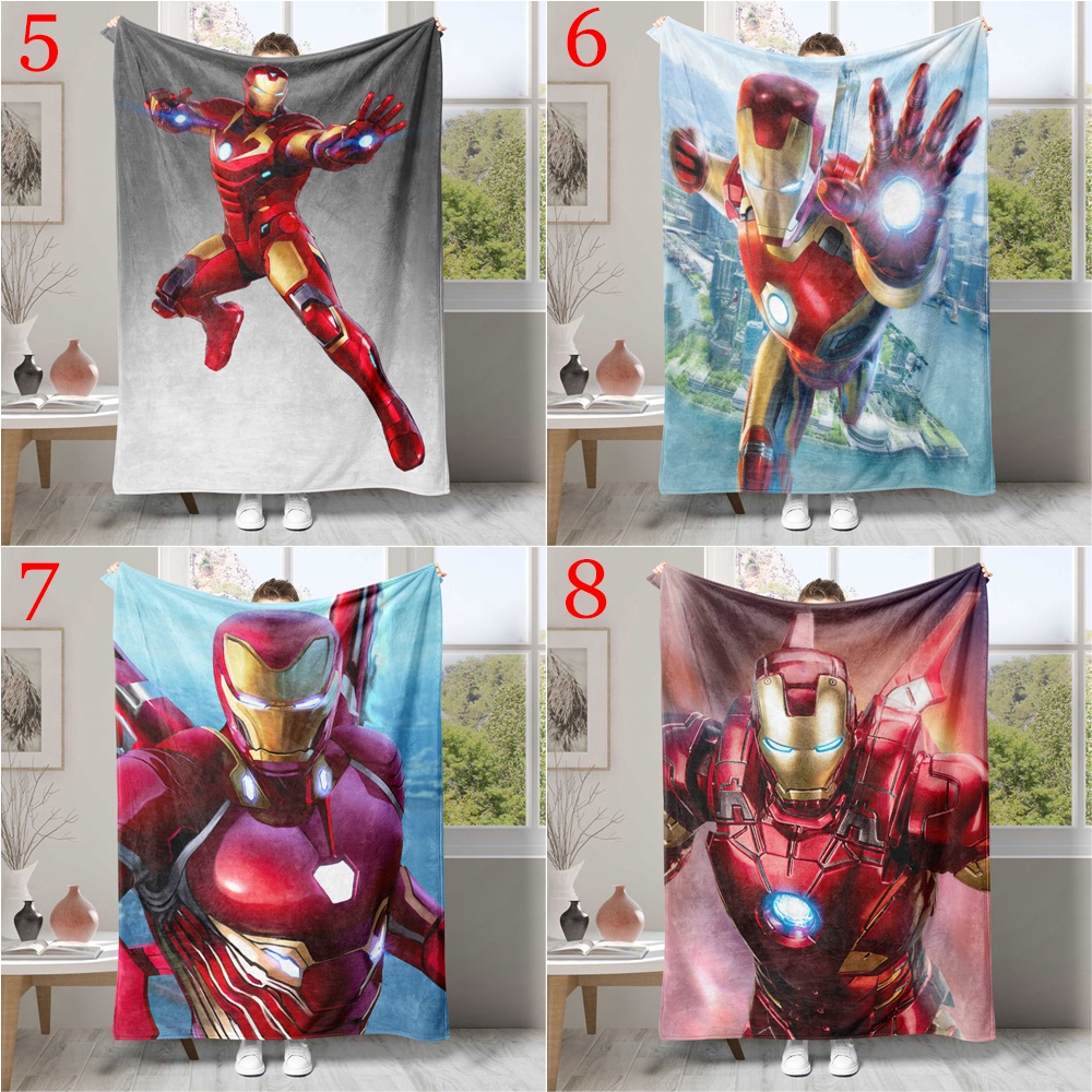 Chăn flannel Điều Hòa Không Khí In Hình iron man Một Mặt Làm Quà Tặng Tốt Nhất Cho Mọi Người