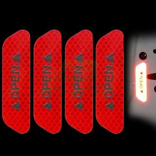 Bộ 4 Miếng Dán Phản Quang Cảnh Báo An Toàn Cho Xe Hơi 【Bubbleblu03】