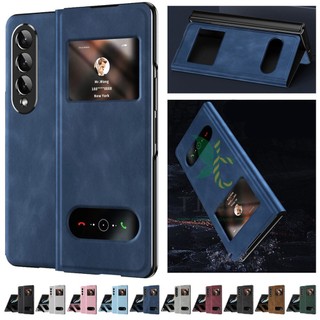 Ốp Điện Thoại Da Nắp Gập Từ Tính Có Đế Cho Samsung Z Fold 5 Z Fold 4 Z Fold 3