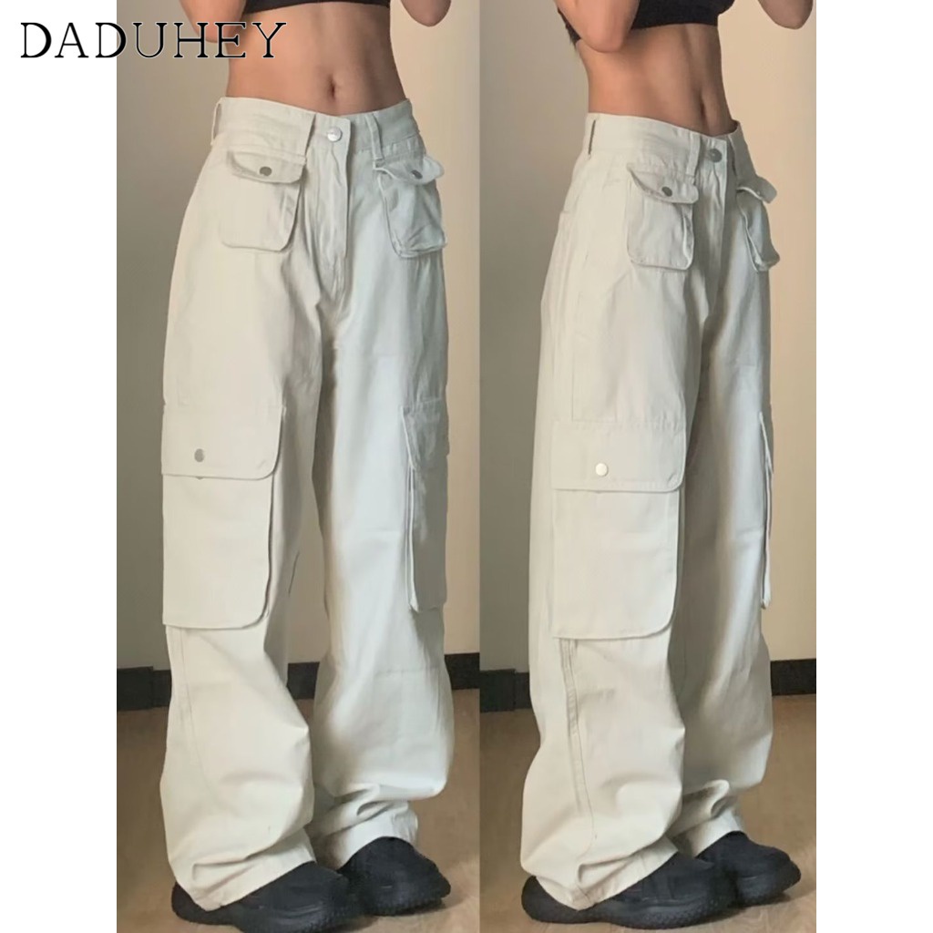 Ảnh Quần dài DADUHEY lưng cao ống rộng nhiều túi size lớn phong cách đường phố Mỹ mới 2