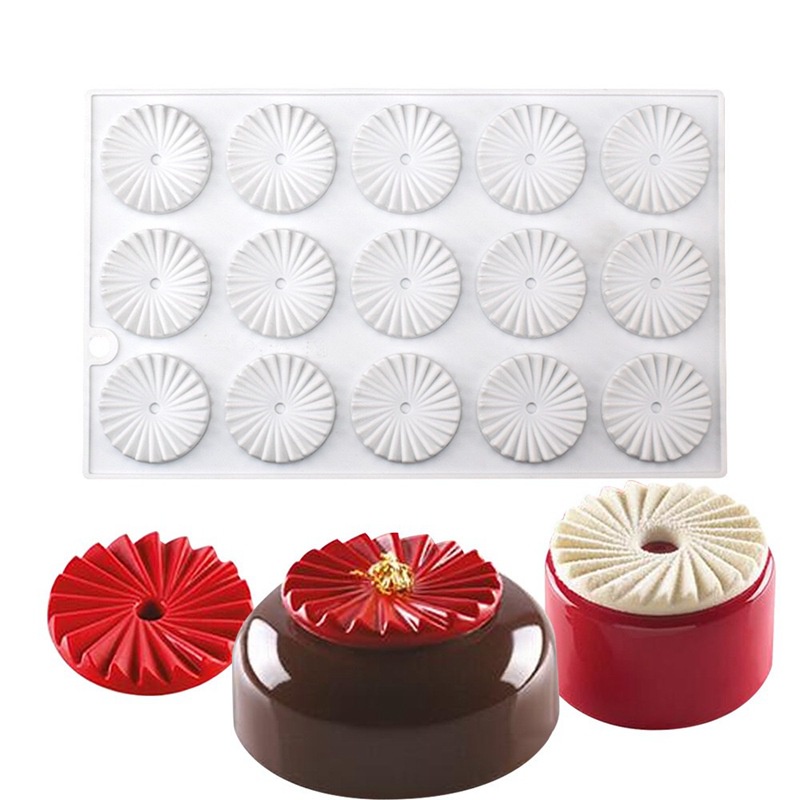 Khuôn Silicone Tròn 15 Ngăn Làm Bánh Xếp Origami DIY