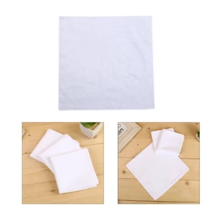 YOI 28x28cm Nam Nữ Khăn Tay Cotton Màu Trắng Chắc Chắn Hankies Túi Khăn Vuông