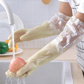 [Còn hàng] Găng tay rửa chén PURECOTTON0 Máy chà sàn gia dụng dày chống thấm nước bằng silicon