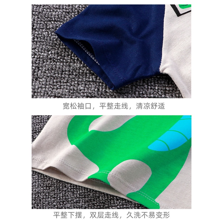 Trẻ Em Quần Áo Trẻ Em Phù Hợp Với Quần Áo Điều Hòa Mùa Hè Quần Ngắn Tay Kết Hợp Vừa Lớn Trẻ Em Quần Lót Cotton Nguyên Chất Phù Hợp Với Bé Trai Bé Gái