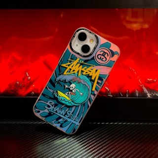 Ốp Điện Thoại Chống Sốc Chống Rơi Màu gradient In Logo Stussy Cho iphone 14 11 13 12 X XS Pro Max xr Mini xr 7 8 plus