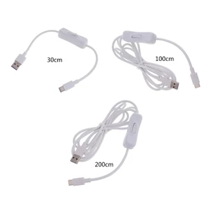 Cáp USB-C ngắn màu trắng MOON có công tắc - Hỗ trợ sạc nhanh và truyền dữ liệu